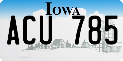 IA license plate ACU785
