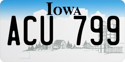 IA license plate ACU799
