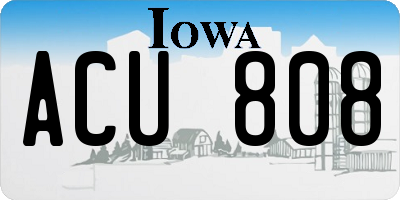 IA license plate ACU808