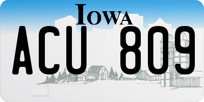 IA license plate ACU809