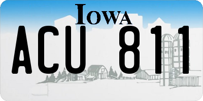 IA license plate ACU811
