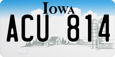 IA license plate ACU814