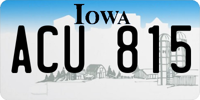 IA license plate ACU815