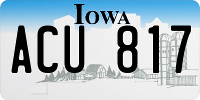 IA license plate ACU817