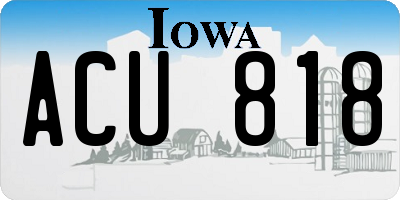 IA license plate ACU818