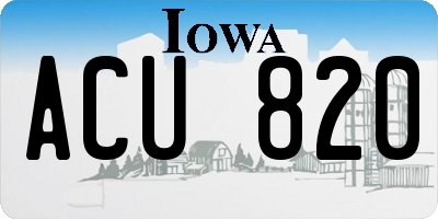 IA license plate ACU820