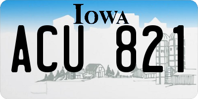 IA license plate ACU821