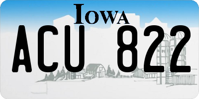 IA license plate ACU822