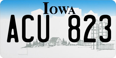 IA license plate ACU823