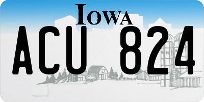 IA license plate ACU824