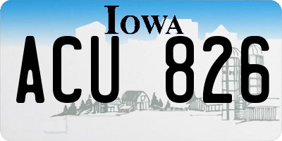 IA license plate ACU826