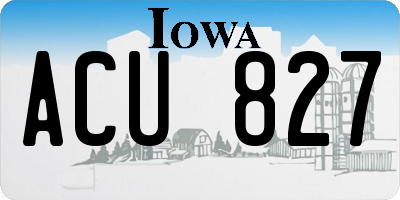 IA license plate ACU827