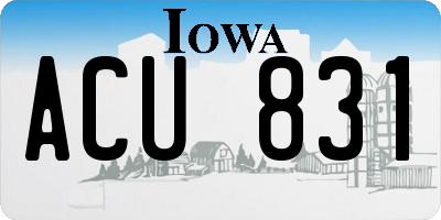 IA license plate ACU831