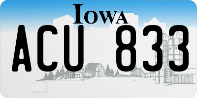IA license plate ACU833