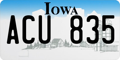 IA license plate ACU835