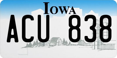IA license plate ACU838