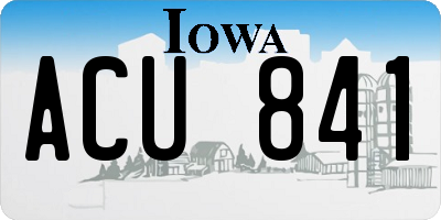 IA license plate ACU841