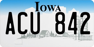 IA license plate ACU842