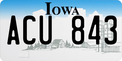 IA license plate ACU843