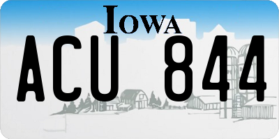 IA license plate ACU844
