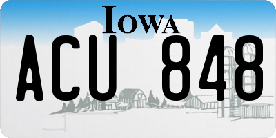 IA license plate ACU848