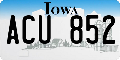 IA license plate ACU852
