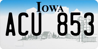 IA license plate ACU853
