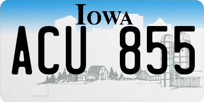IA license plate ACU855