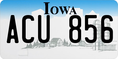 IA license plate ACU856