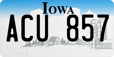 IA license plate ACU857