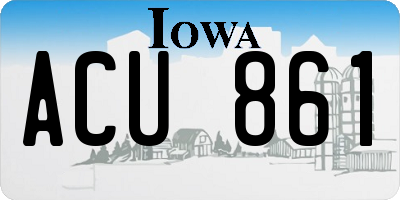 IA license plate ACU861