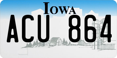 IA license plate ACU864