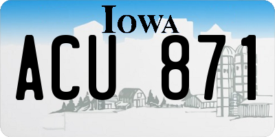 IA license plate ACU871