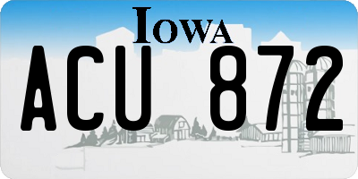 IA license plate ACU872