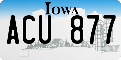 IA license plate ACU877