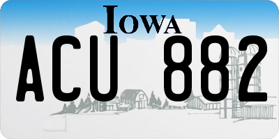 IA license plate ACU882