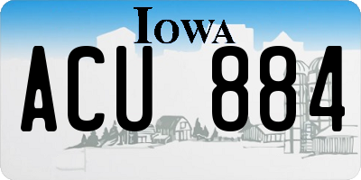 IA license plate ACU884
