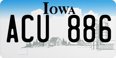 IA license plate ACU886