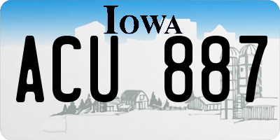 IA license plate ACU887