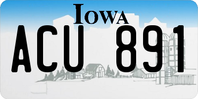 IA license plate ACU891