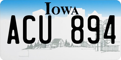 IA license plate ACU894