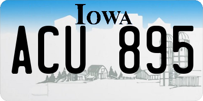 IA license plate ACU895