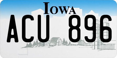 IA license plate ACU896