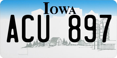 IA license plate ACU897