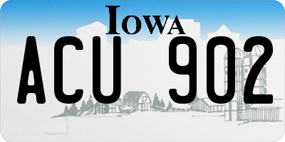 IA license plate ACU902