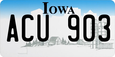 IA license plate ACU903