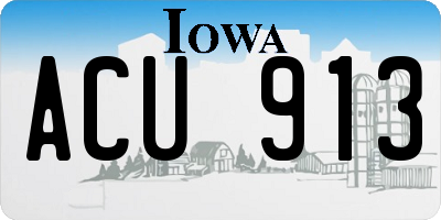 IA license plate ACU913