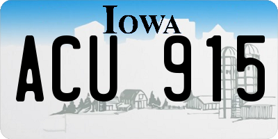 IA license plate ACU915