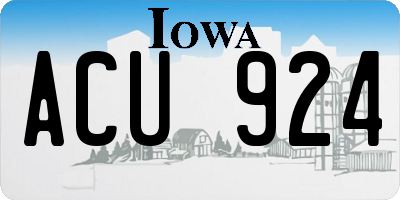 IA license plate ACU924