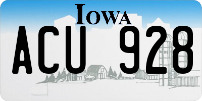 IA license plate ACU928